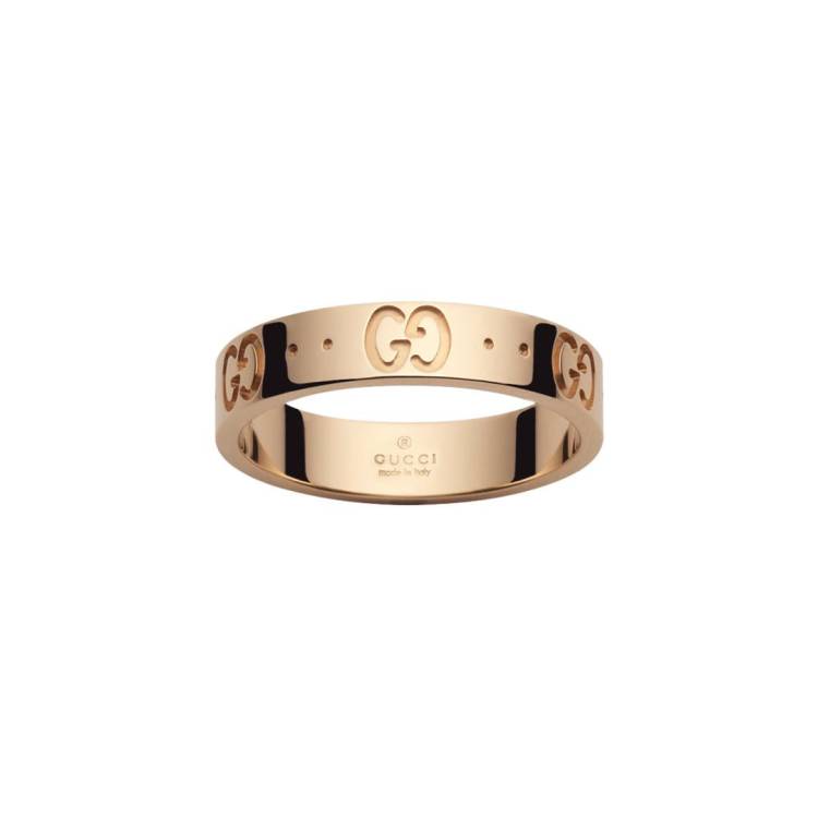 Gucci Icon 18ct Rose Gold Thin Band Ring - Q.5