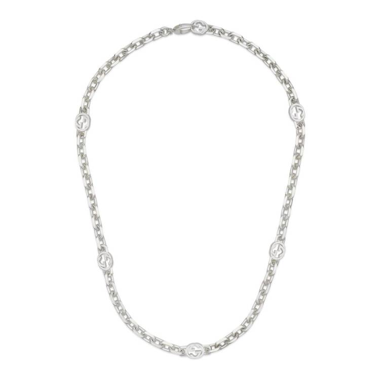 Gucci Interlocking Sterling Silver 50cm Necklace