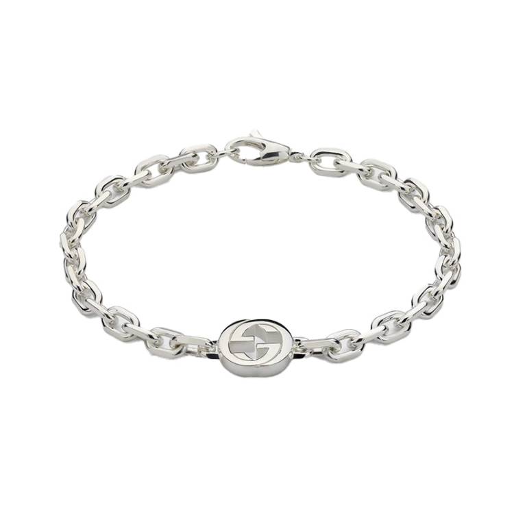 Gucci Interlocking Sterling Silver Bracelet - 20cm