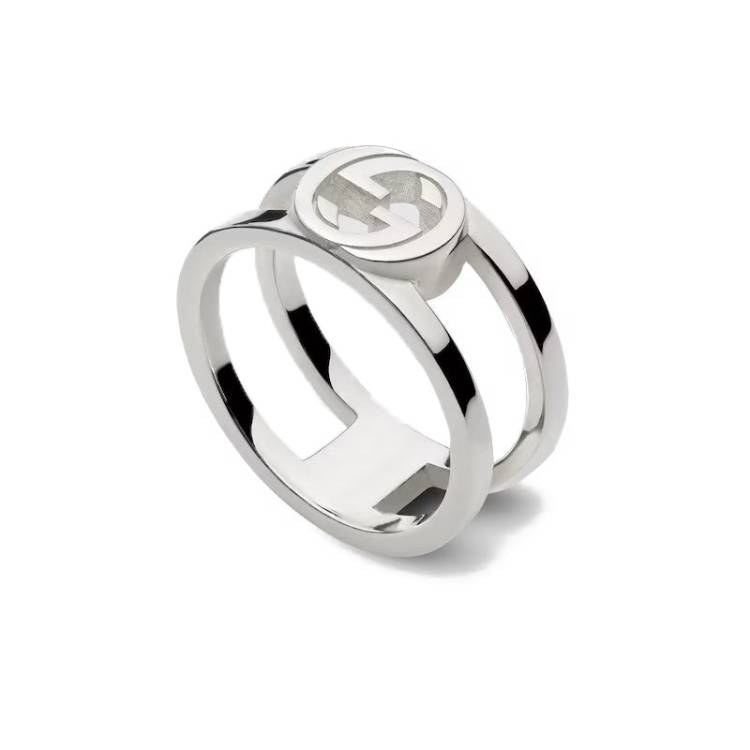 Gucci Interlocking Sterling Silver Ring - V