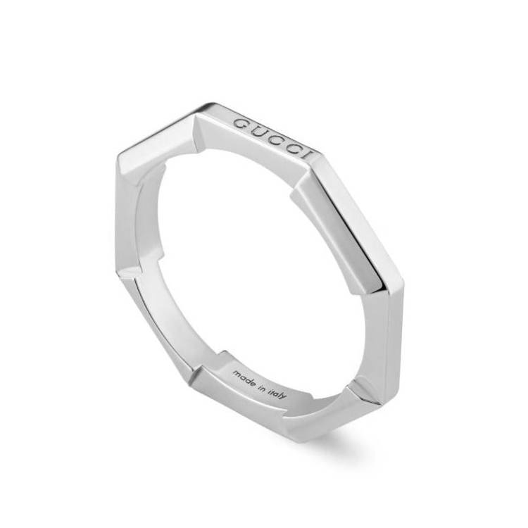 Gucci Link to Love 18ct White Gold 3mm Ring - P