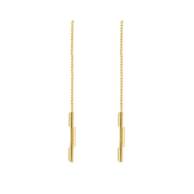 Gucci Link to Love 18ct Yellow Gold Chain Earrings - Gold