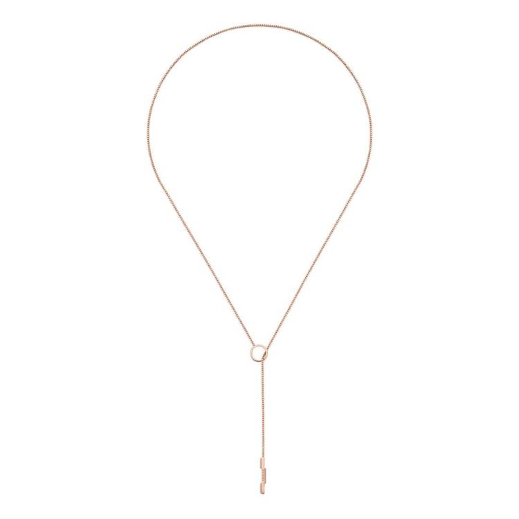 Gucci Link to Love 18ct Rose Gold Lariat Necklace - Gold