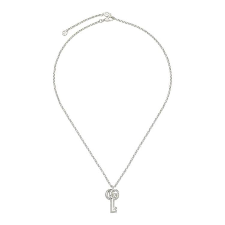 Gucci Marmont Sterling Silver Key Charm Necklace