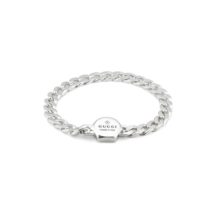 Gucci Trademark Sterling Silver Bracelet - 18cm