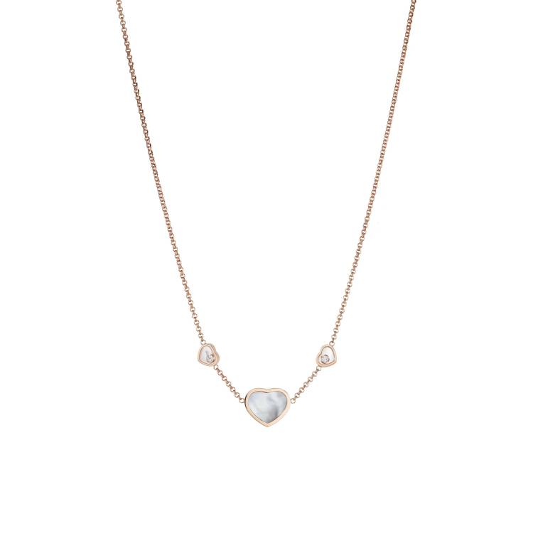 Chopard Happy Hearts 18ct Rose Gold Mother Of Pearl Necklace
