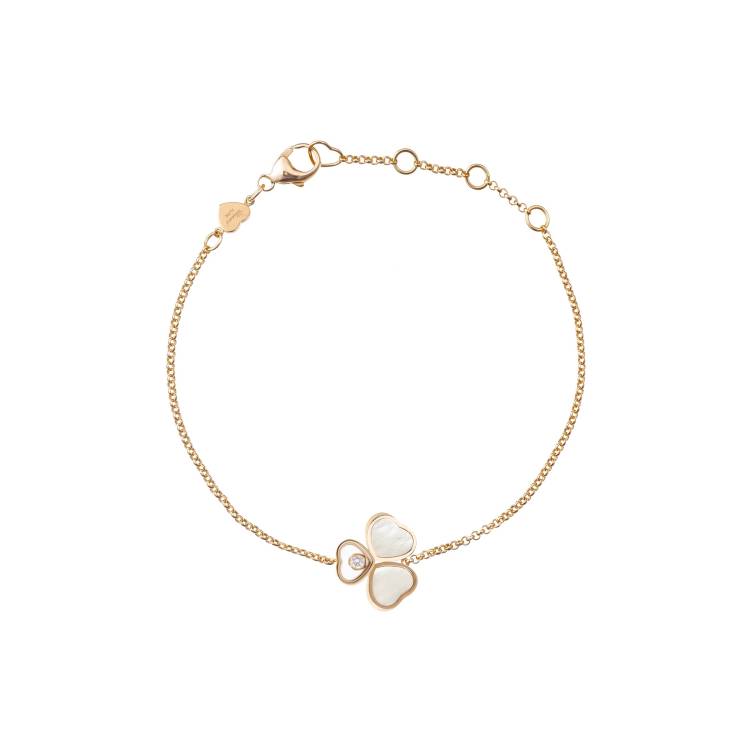 Chopard Happy Hearts Wings 18ct Rose Gold Mother Of Pearl Bracelet