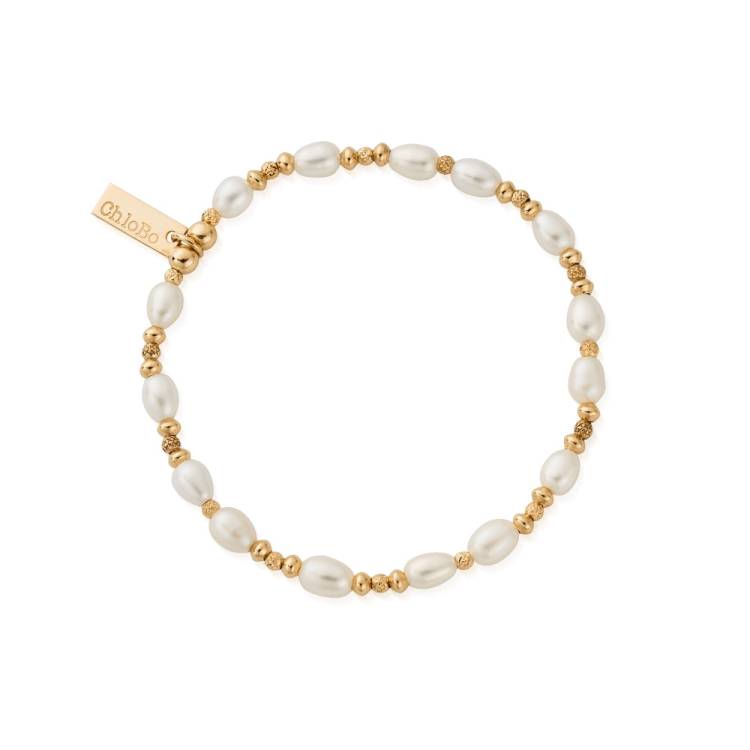 Chlobo Pearl Gold Plated Sparkle Bracelet