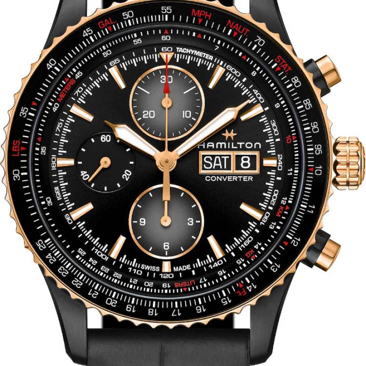 Hamilton Watch Khaki Aviation Converter Auto Chrono - Black