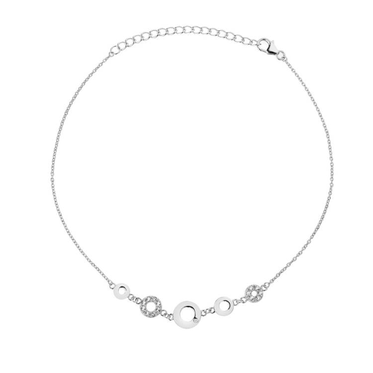 Hot Diamonds Balance Sterling Silver White Topaz Bracelet - Silver