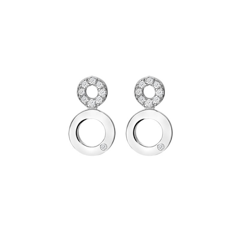 Hot Diamonds Balance Sterling Silver White Topaz Earrings - Silver