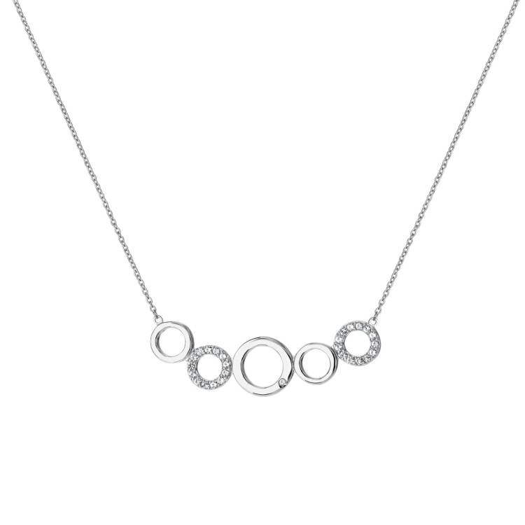 Hot Diamonds Balance Sterling Silver White Topaz Necklace - Silver