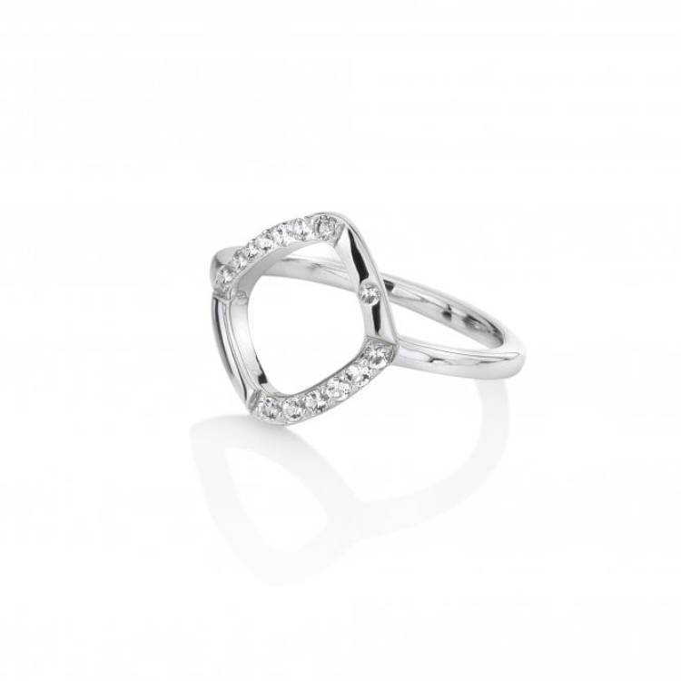 Hot Diamonds Behold Sterling Silver White Topaz Ring - Silver