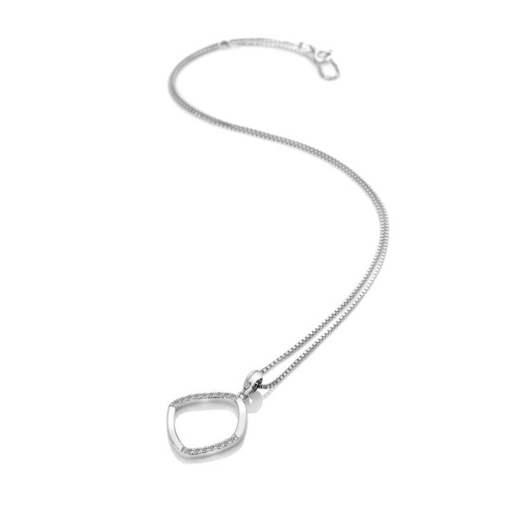 Hot Diamonds Behold Sterling Silver White Topaz Large Pendant - Silver