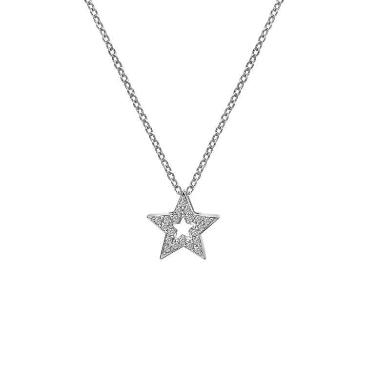Hot Diamonds Bliss Sterling Silver Striking Star Necklace - TITLE Silver