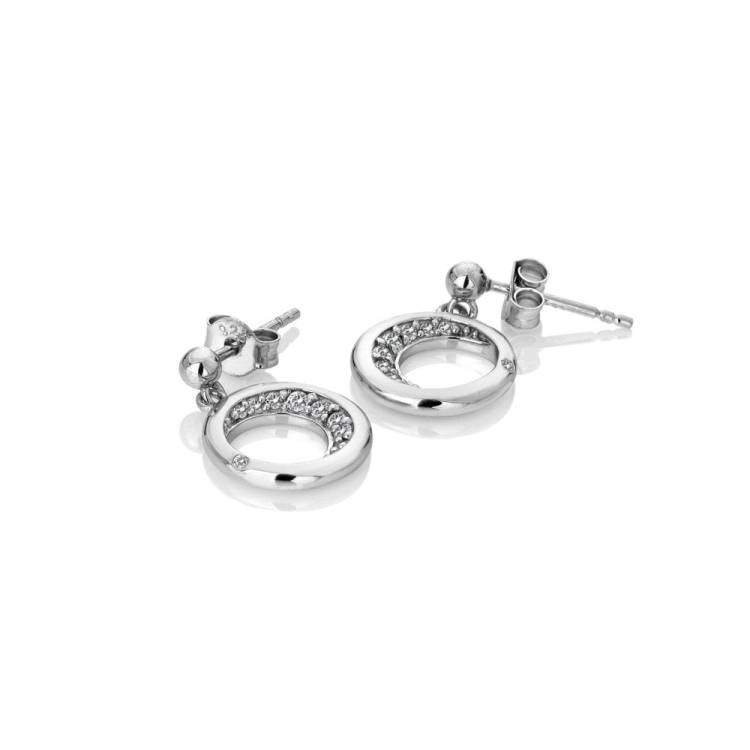 Hot Diamonds Celestial Sterling Silver White Topaz Earrings - Silver