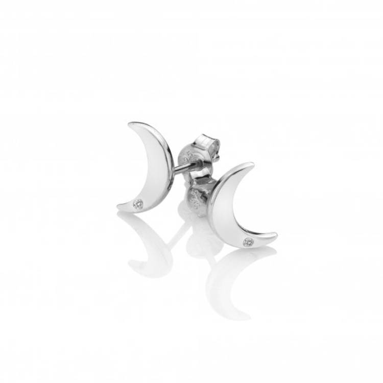 Hot Diamonds Diamond Amulet Sterling Silver Crescent Earrings - TITLE Silver