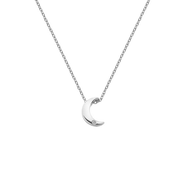 Hot Diamonds Diamond Amulet Sterling Silver Crescent Necklace - TITLE Silver
