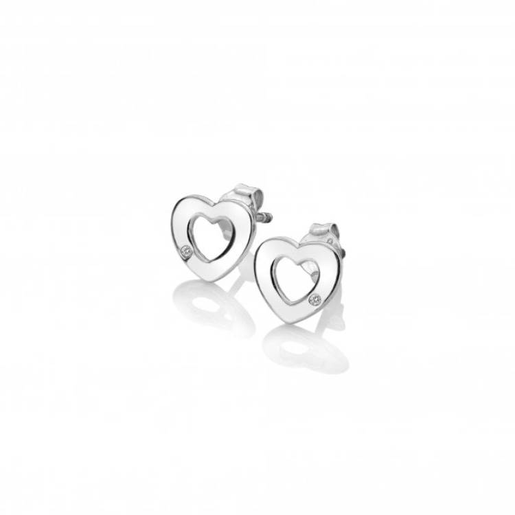 Hot Diamonds Diamond Amulet Sterling Silver Heart Earrings - TITLE Silver