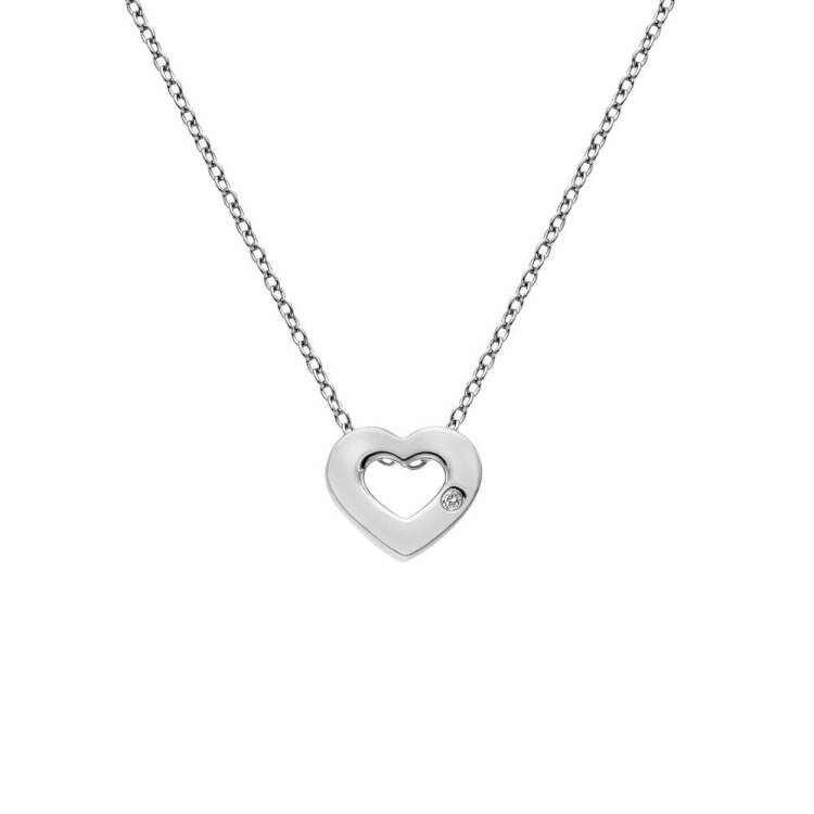 Hot Diamonds Diamond Amulet Sterling Silver Heart Necklace - TITLE Silver
