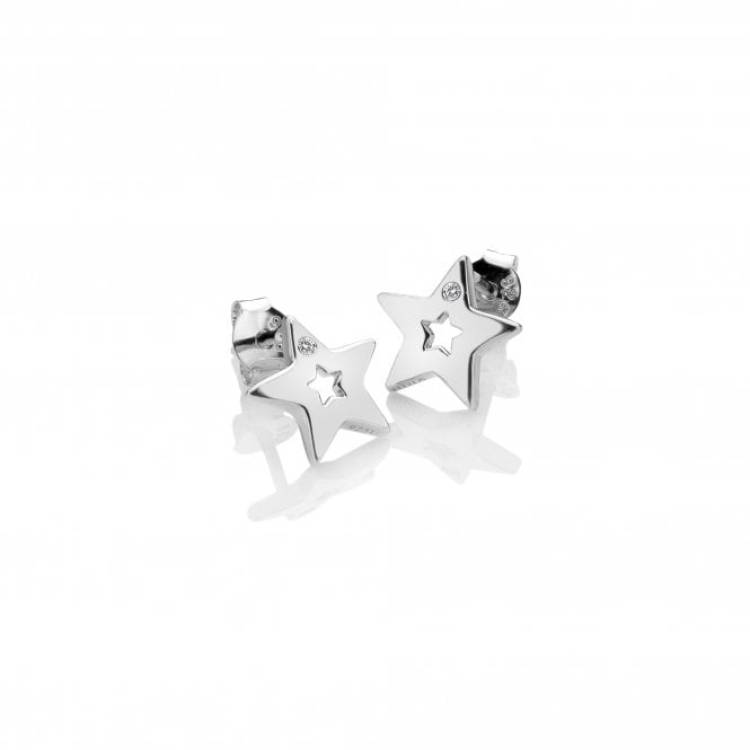 Hot Diamonds Diamond Amulet Sterling Silver Star Earrings - TITLE Silver