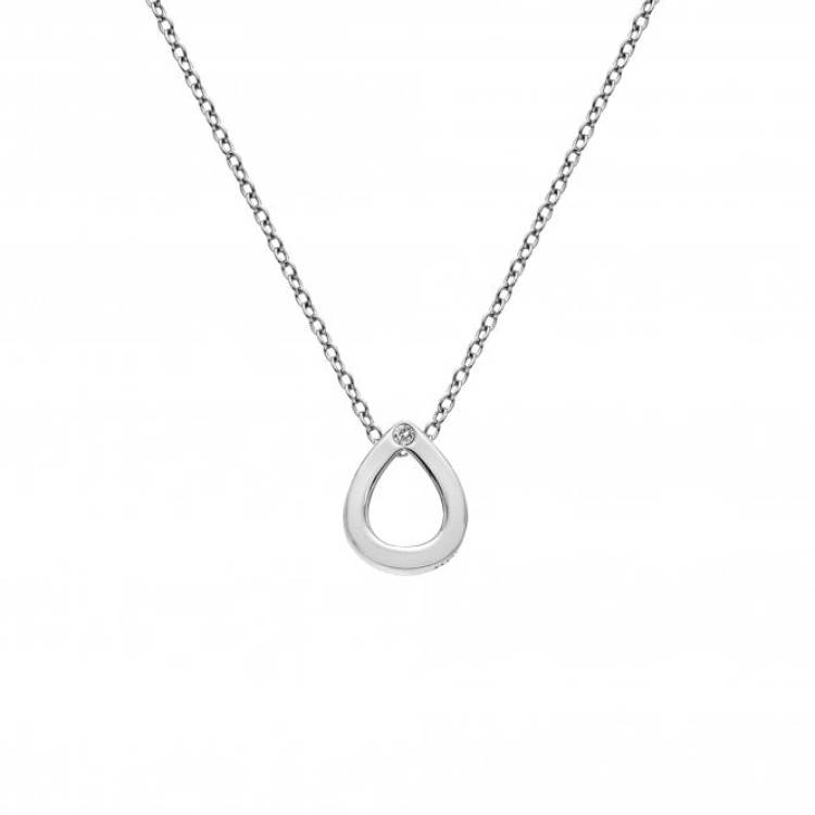 Hot Diamonds Diamond Amulet Sterling Silver Teardrop Necklace - TITLE Silver