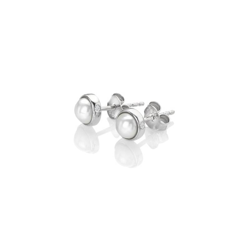 Hot Diamonds Diamond Amulets Sterling Silver Pearl Earrings - Silver