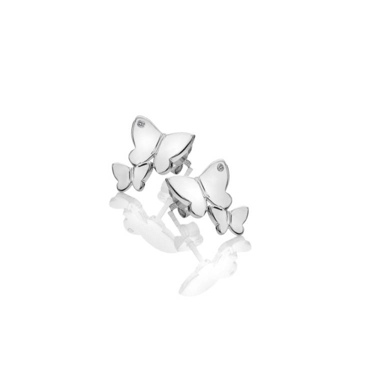 Hot Diamonds Flutter Sterling Silver Butterfly Statement Stud Earrings