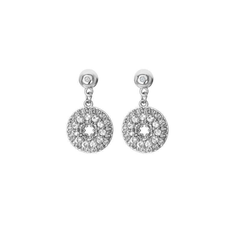 Hot Diamonds Forever Sterling Silver White Topaz Drop Earrings - Silver