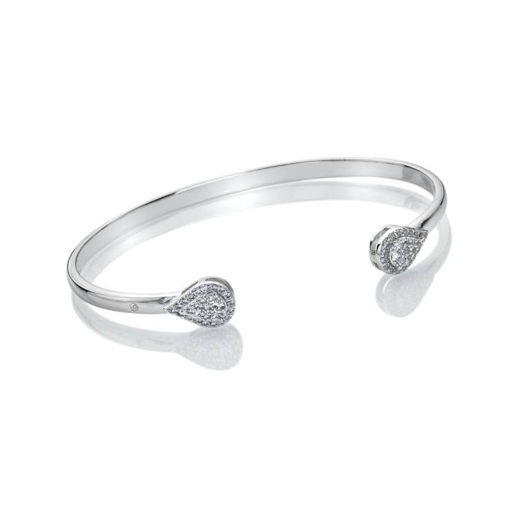 Hot Diamonds Glimmer Sterling Silver White Topaz Bangle