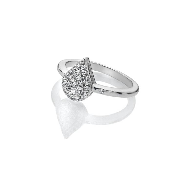 Hot Diamonds Glimmer Sterling Silver White Topaz Ring - M