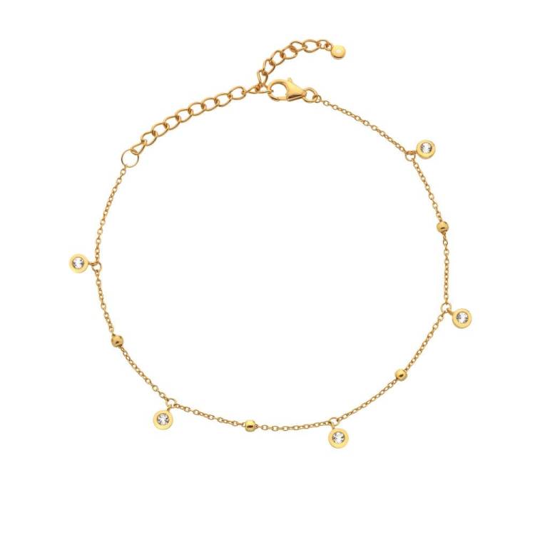Hot Diamonds Gold Plated Sterling Silver Droplet White Topaz Bracelet