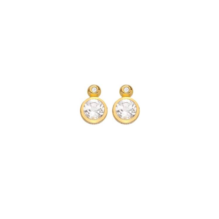 Hot Diamonds Gold Plated Sterling Silver Droplet White Topaz Stud Earrings