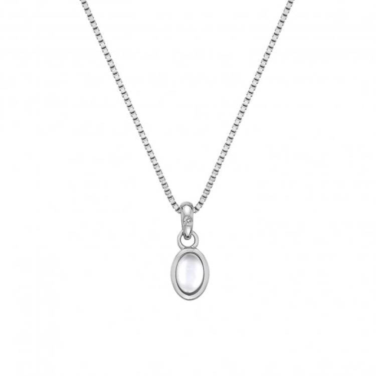 Hot Diamonds June Birthstone Sterling Silver Moonstone Necklace D - TITLE Silver