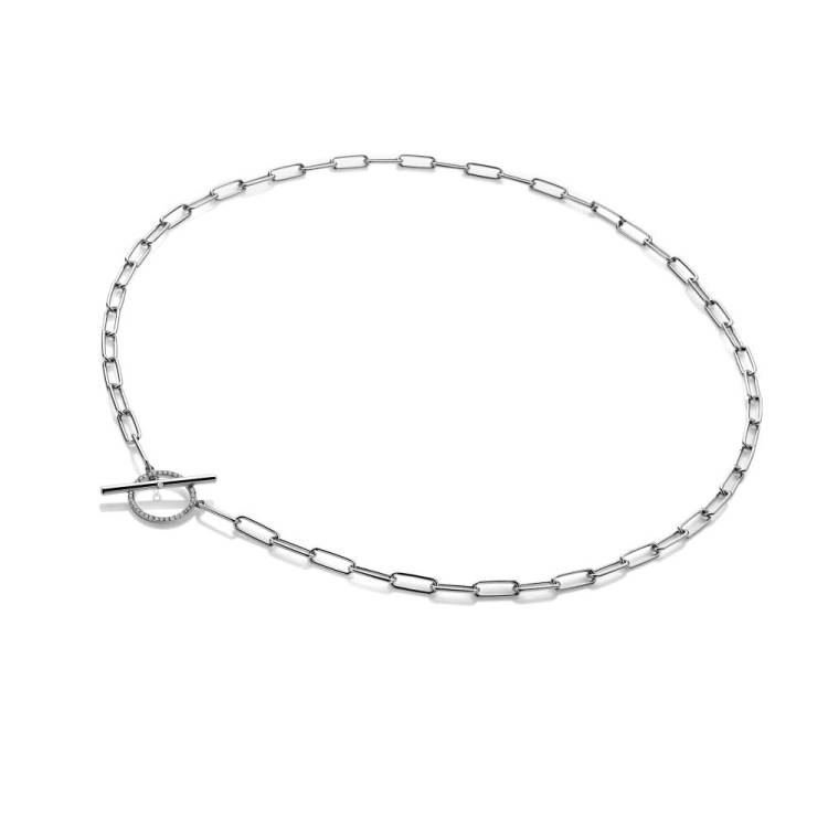Hot Diamonds Linked T-Bar Sterling Silver Topaz Necklace