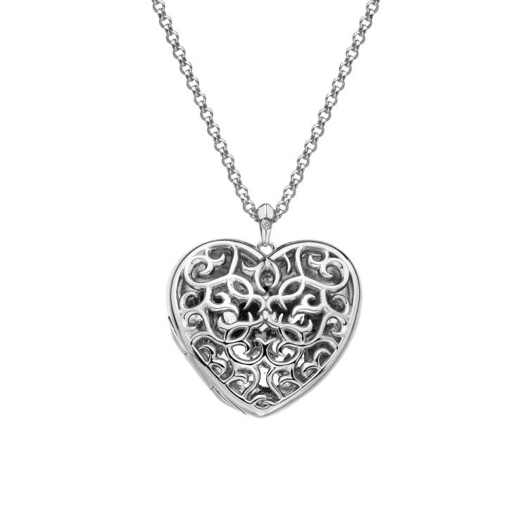 Hot Diamonds Memories Large Sterling Silver Embracing Heart Locket - TITLE Silver