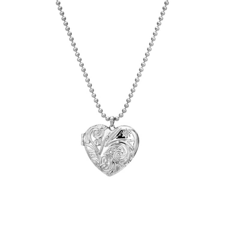 Hot Diamonds Memories Sterling Silver Engraved Heart Locket - TITLE Silver