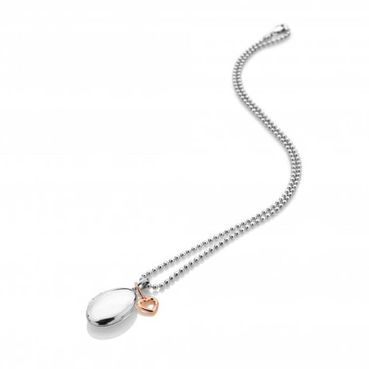 Hot Diamonds Memories Sterling Silver Rose Gold Plated Heart Locket - Silver