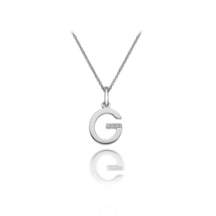 Hot Diamonds Sterling Silver Micro 'G' Necklace - TITLE Silver