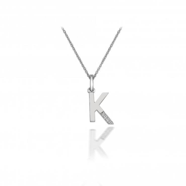 Hot Diamonds Sterling Silver Micro 'K' Necklace - TITLE Silver