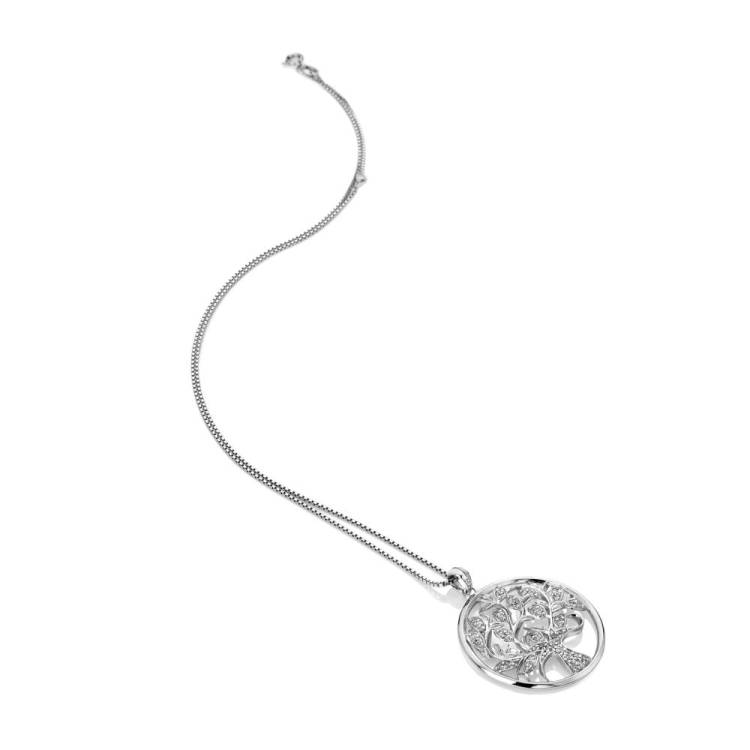 Hot Diamonds Nurture Sterling Silver White Topaz Pendant - Silver