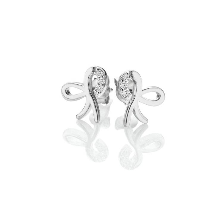 Hot Diamonds Much Loved Sterling Silver Ribbon Stud Earrings