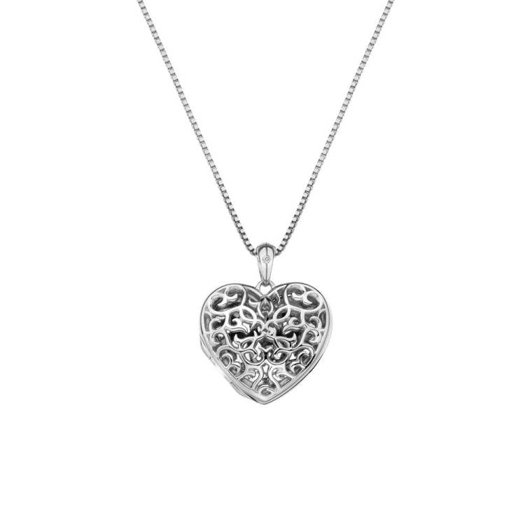 Hot Diamonds Memories Sterling Silver Embracing Heart Locket D - TITLE Silver