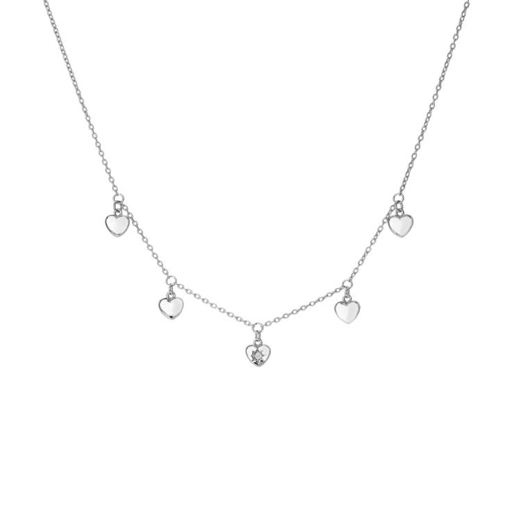 Hot Diamonds Sterling Silver Heart Choker Necklace - Silver