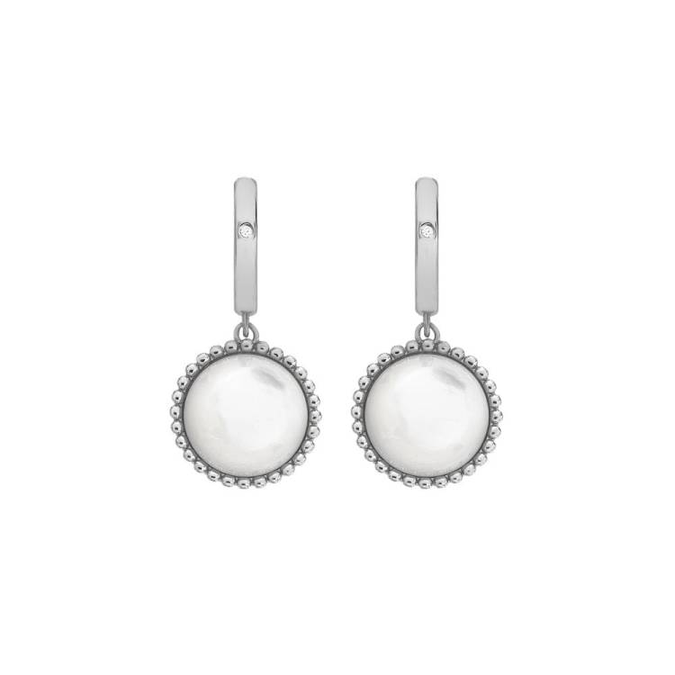 Hot Diamonds Sterling Silver Mother Of Pearl Circle Earrings