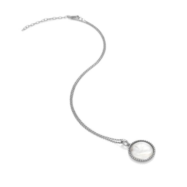 Hot Diamonds Sterling Silver Mother Of Pearl Circle Necklace