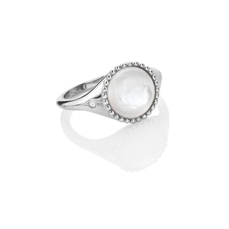 Hot Diamonds Sterling Silver Mother Of Pearl Circle Ring - Q