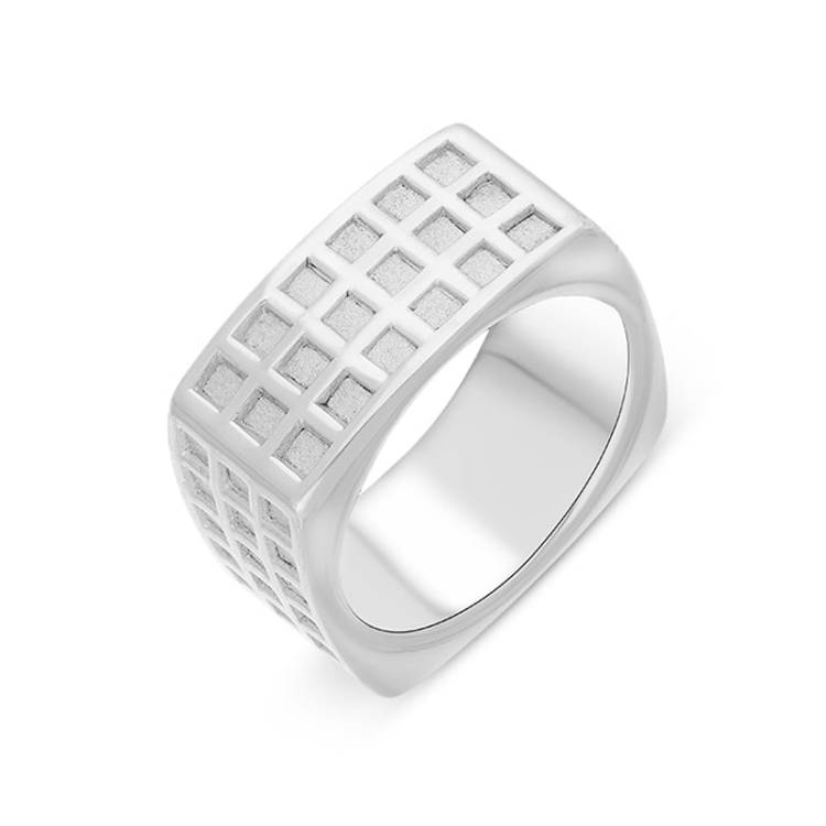 Hot Diamonds Sterling Silver Plain Lattice Chunky Ring - N