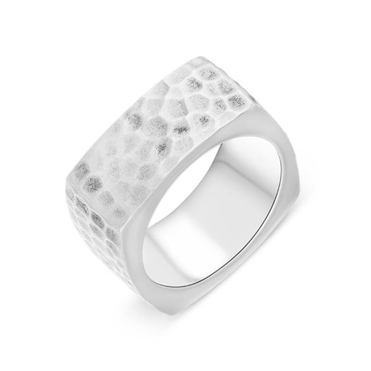 Hot Diamonds Sterling Silver Square Mottled Ring - N