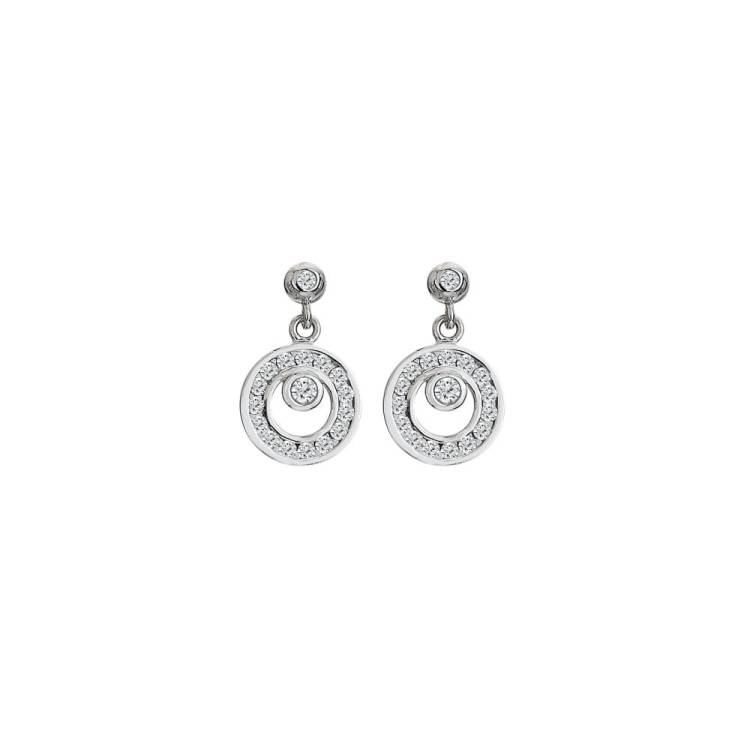 Hot Diamonds Sterling Silver White Topaz Orbit Earrings